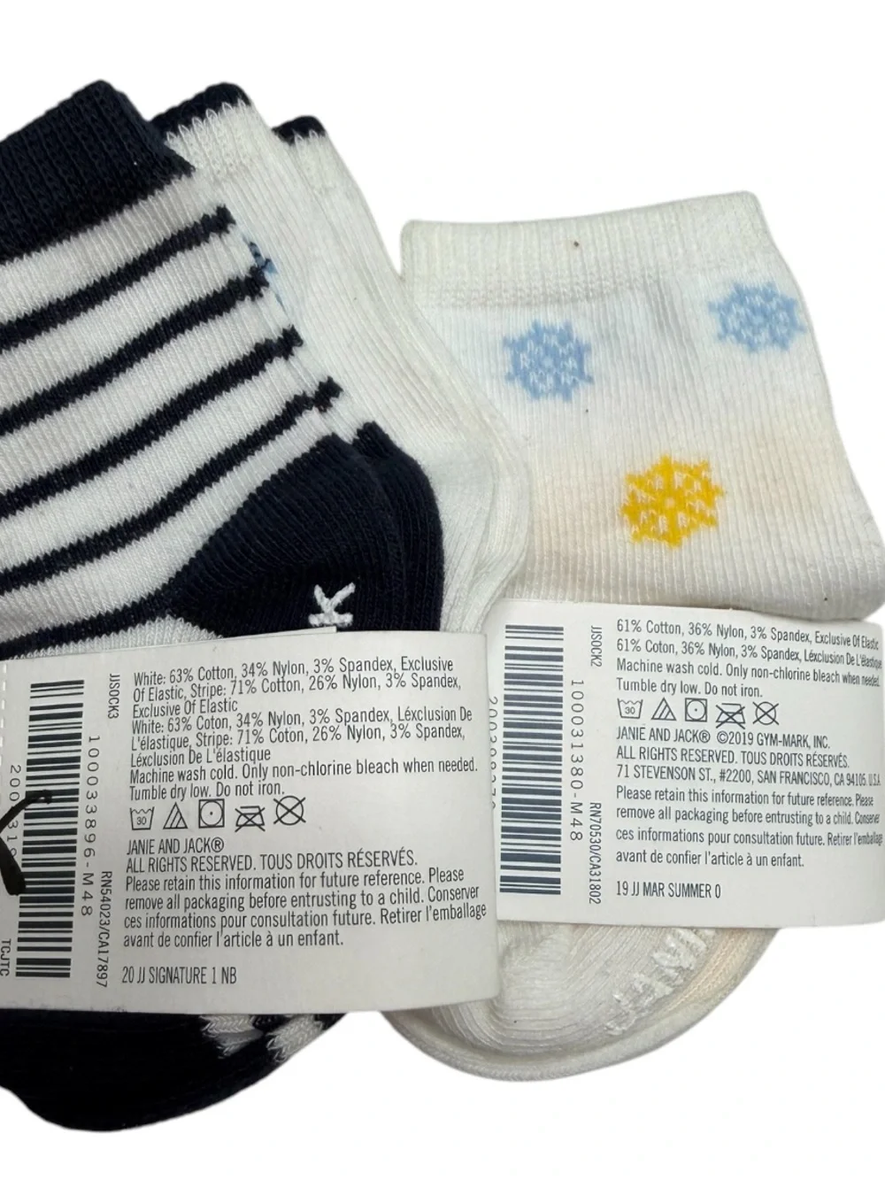 Janie and Jack 0-3 Month Baby Socks with Blue Tiger & Nautical Accents
